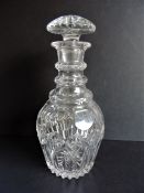 Antique 19th Century Georgian Cut Glass Decanter