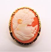 Vintage 800 Silver Cameo Brooch.