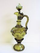 Antique Art Nouveau Moser Glass Decanter Large 41cm Tall