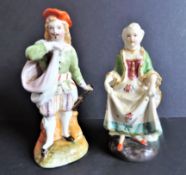Pair Antique Porcelain Figurines Circa 1850's