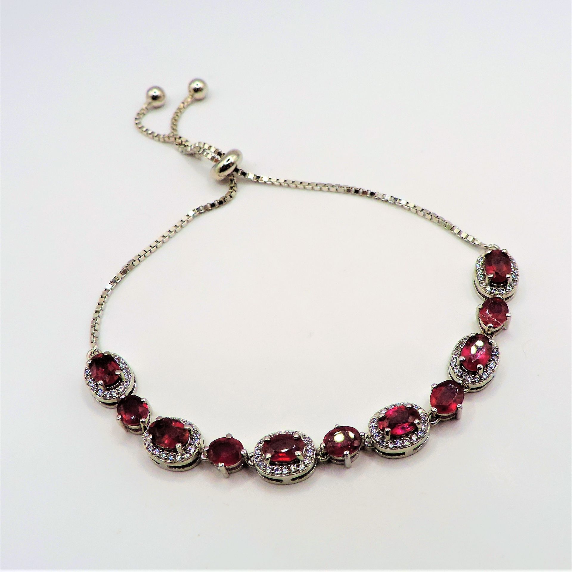 Sterling Silver 3.8ct Ruby Bracelet New with Gift Box - Image 3 of 5