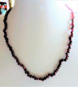 Vintage Garnet Bead Necklace