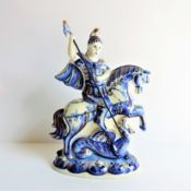 Vintage Russian GZHEL WEKMA Porcelain Artist Signed Figurine