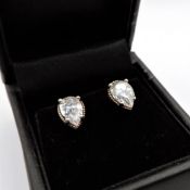 Sterling Silver 3ct Gemstone Stud Earrings New with Gift Pouch
