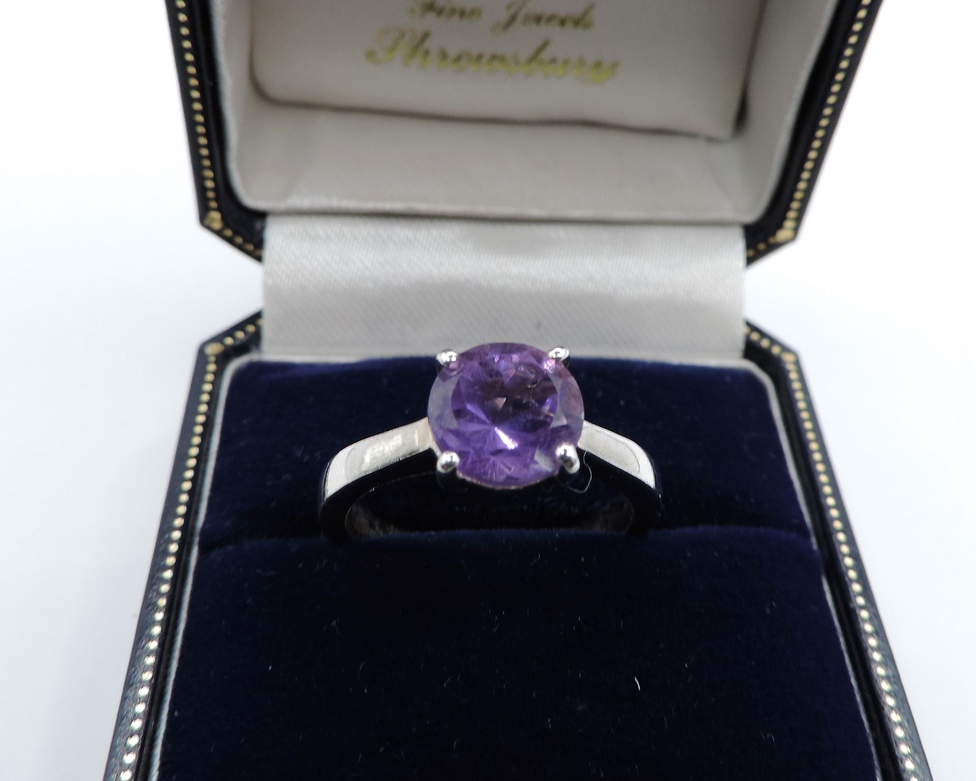 Sterling Silver 1.3 carat Amethyst Ring New with Gift Pouch - Image 2 of 2