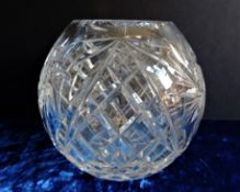 Vintage Bohemian Pinwheel Crystal Globe Vase
