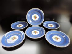 Set 6 Vintage Wedgwood Hand Painted and Gilded Plates C. 1930's