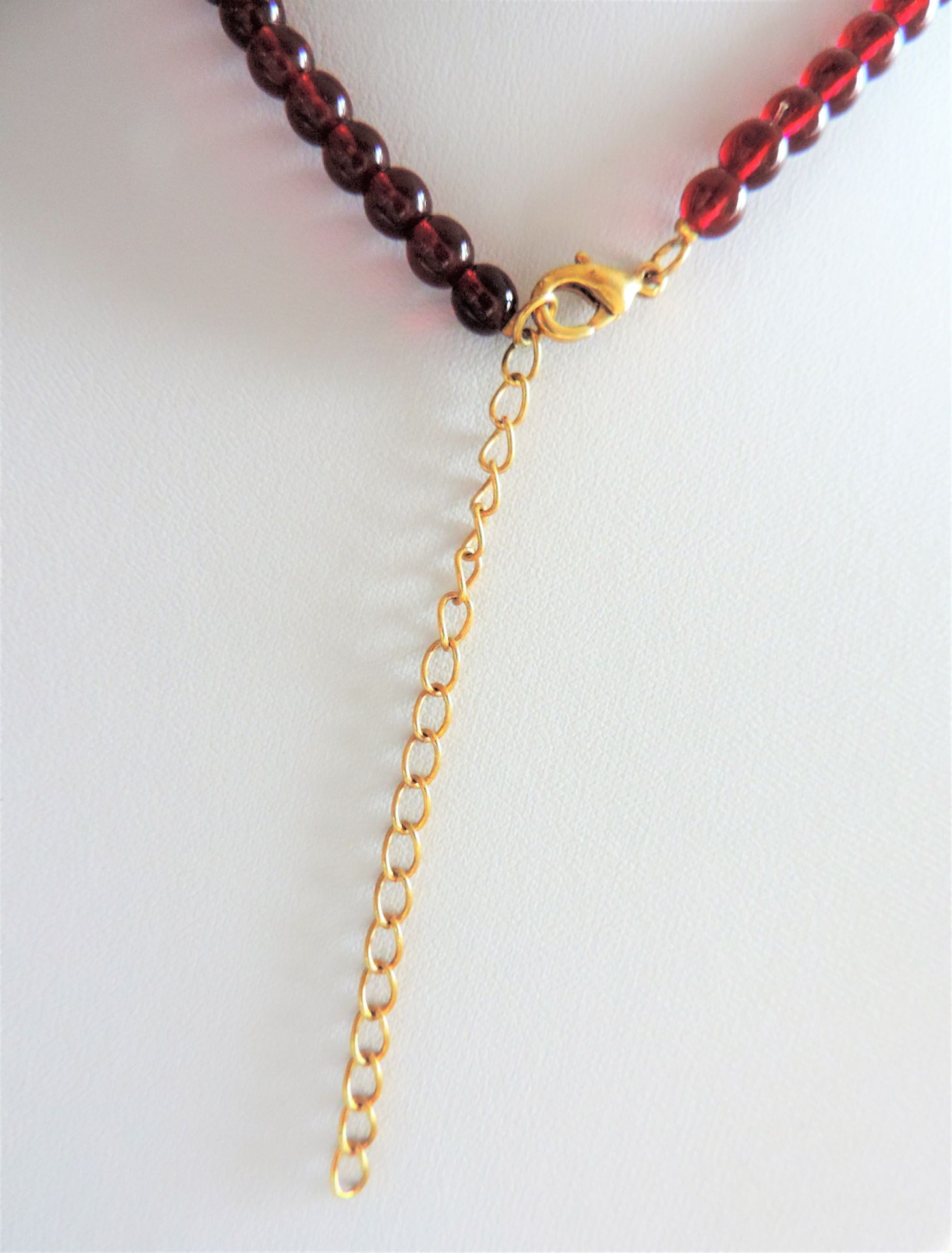 Vintage Garnet Bead Pendant Necklace - Image 3 of 5