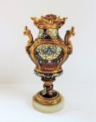 Antique French Champlevé Ormolu Gilt Bronze Vase/Urn Circa 1880's