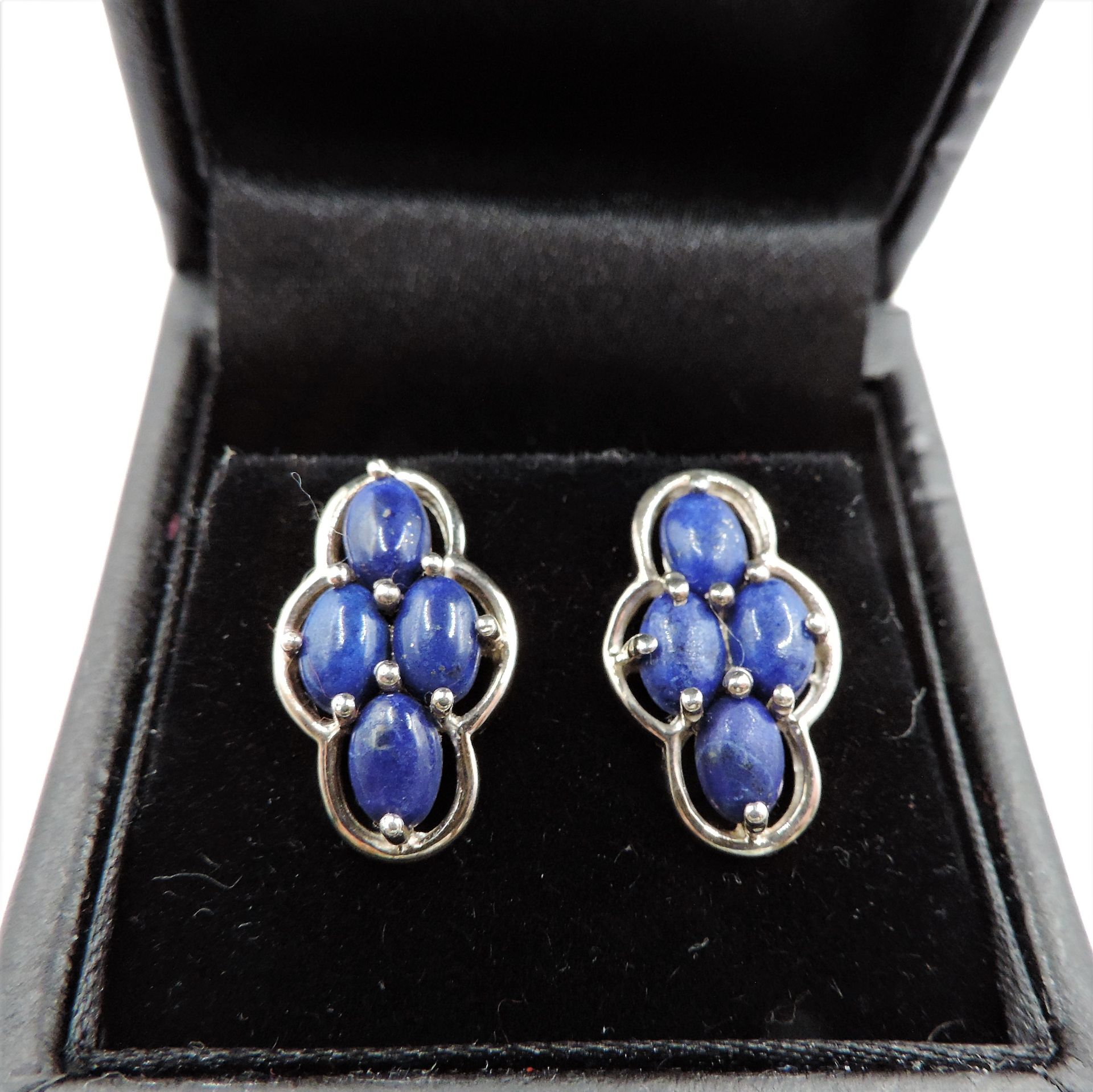 Sterling Silver Lapis Lazuli Earrings New with Gift Pouch - Image 3 of 3