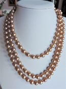 54 inch Opera Length Champagne Pearl Necklace