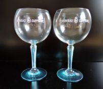 Pair Large Bombay Sapphire Gin Goblets 20cm Tall New Unused