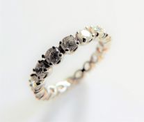 Sterling Silver 2.8ct White Zircon Eternity Band New with Gift Pouch