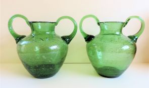 Hand Made Austrian Glass Etruscan Style Vases/Urns.