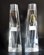 Waterford Crystal Jasper Conran Shine Candlesticks Matching Pair 21cm New Unused