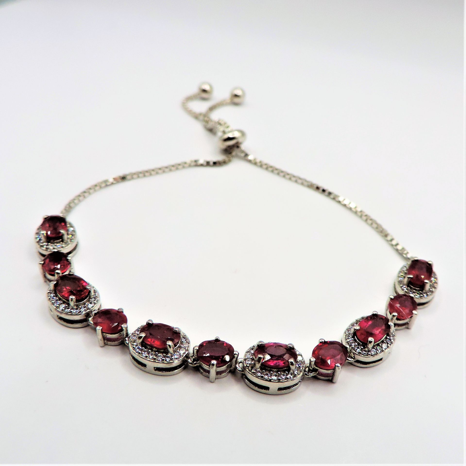 Sterling Silver 3.8ct Ruby Bracelet New with Gift Box - Image 4 of 5