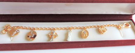 Brooks and Bentley Gold Plated Footprints in the Sand Charm Bracelet New with Gift Box