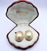 Vintage Rosita Pearl Charm Earrings with Original Gift Box (Never Worn)