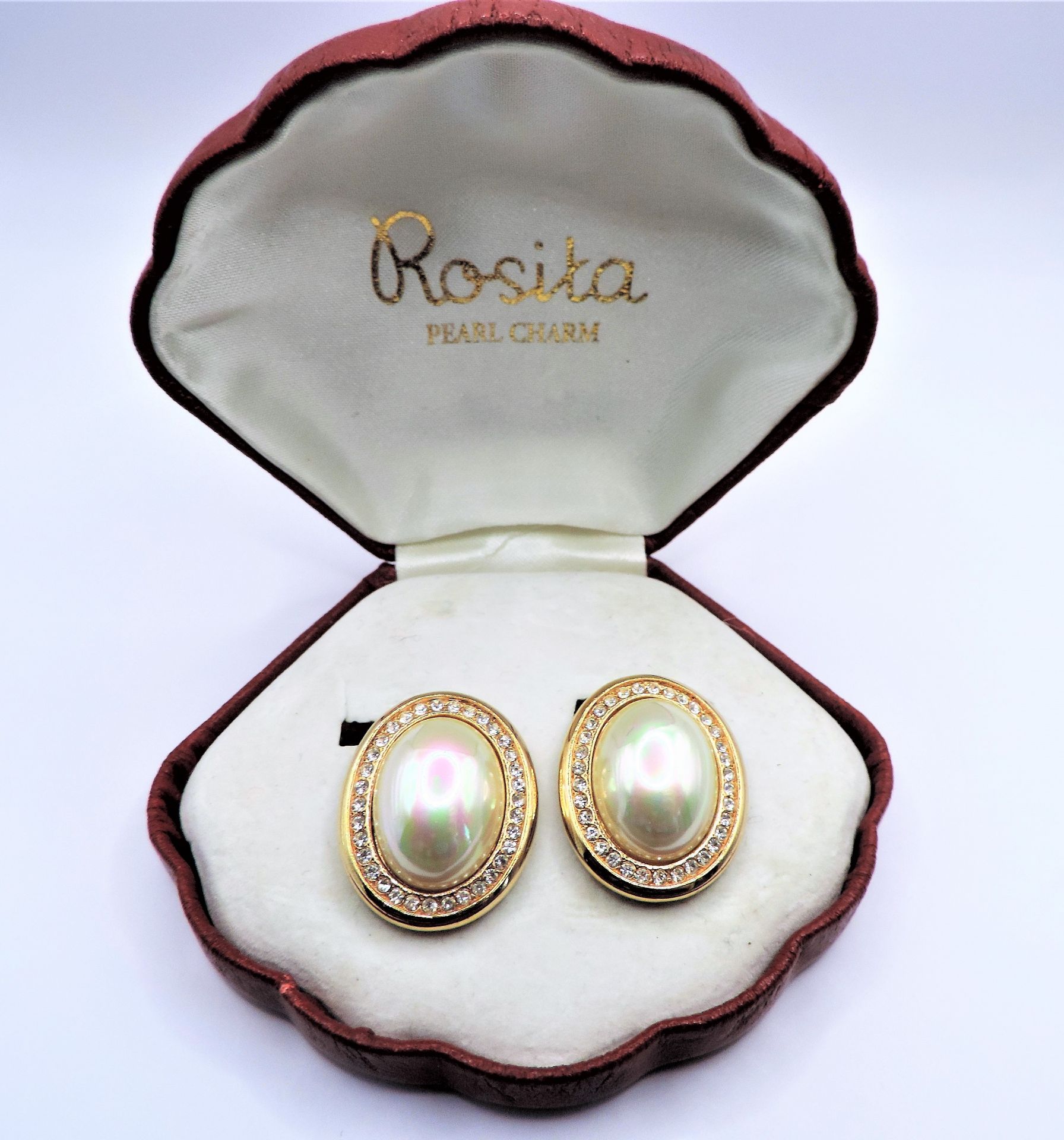 Vintage Rosita Pearl Charm Earrings with Original Gift Box (Never Worn)