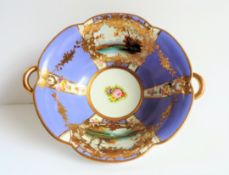 Antique Noritake Porcelain Hand Painted Twin Handled Bowl c.1920's