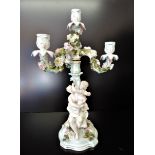 Antique German 'Sitzendorf' Figural Porcelain Candelabra circa 1880's