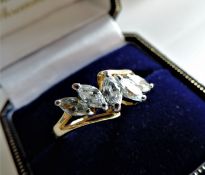 Gold on Silver 2ct Matara Diamond Ring New with Gift Box