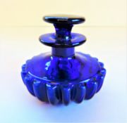 Antique Bristol Blue Glass Perfume Bottle