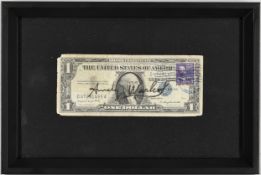 Original Signed Dollar Bill by Andy Warhol