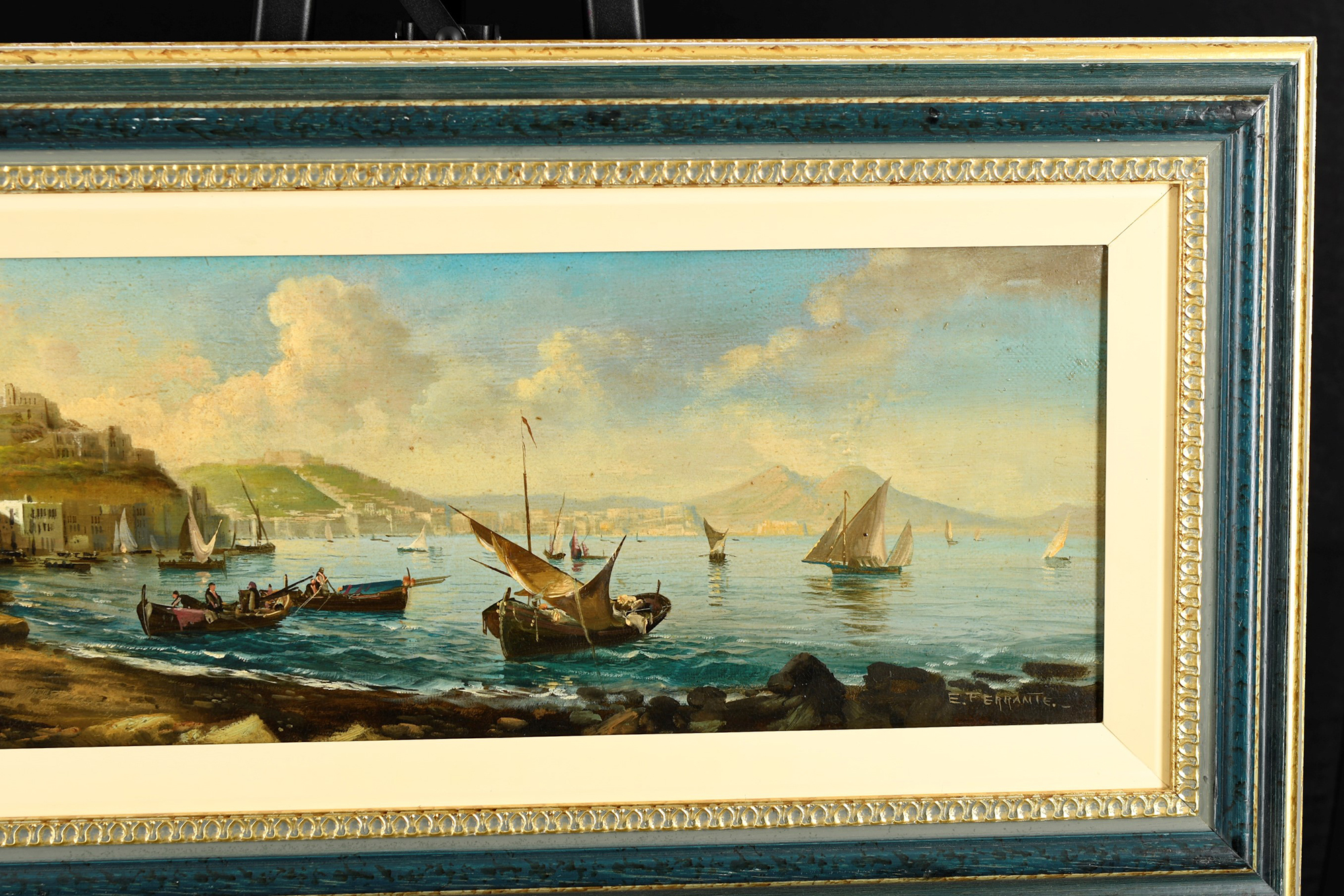 Oil on Canvas by E. Ferrante Harbour Scene - Image 7 of 8