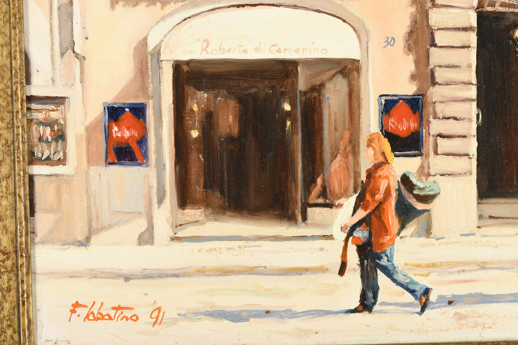 Original Oil on Canvas ""Roberta Di Camerino"" by F. Labatino - Image 2 of 5