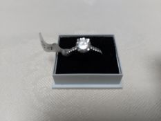 Rhodium Plated Cz Solitaire Engagement/Dress Ring Approx. 1.0 Carat RRP £195 Size N