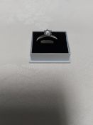 Rhodium Plated Engagement Ring with Cubic Zirconia Stones Size N RRP £189