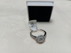 Rhodium Plated Engagement/Dress Ring Set with Cz Stones Approx. 1.25 Carat. RRP £195