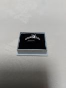 Rhodium Plated Engagement/Commitment Ring Size N. Set with Cz Stone RRP £240