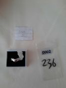 Rhodium Plated Wishbone Shaped Wedding/Dress Ring Size S RRP £89 Code 236