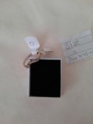 Rhodium Plated Set High Quality Cz Fancy Wishbone Shaped Wedding/Dress Ring. Size O. RRP £89