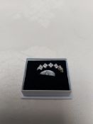 Classic Style Wedding/Dress Ring Set with Cubic Zirconia Stones. Size P