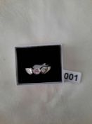 Rhodium Plated Engagement/Dress Ring 0.5 Carat Cz. RRP £189 Code 182