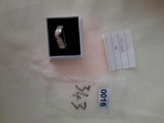 Rhodium Plated Set High Quality Cz Ring. Size R. RRP £89