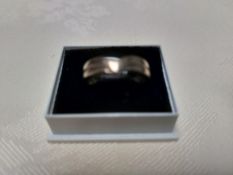 Rhodium Plated Fancy Wishbone Wedding/Dress Ring Size O
