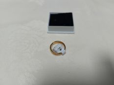 Gold Plated On Silver Fancy Wishbone Wedding/Dress Ring Size N