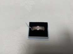 Sterling Silver Men's 6 mm Wedding Band with Machine Engraved Frosted Finish Size R