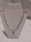 Vintage Style Pearl Necklace with Pearl Drop