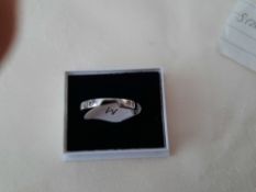 Rhodium Plated Set High Quality Cz Fancy Wishbone Shaped Wedding/Dress Ring. Size M RRP £89
