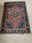 c1920 Antique Persian Turkmen Tribal Carpet
