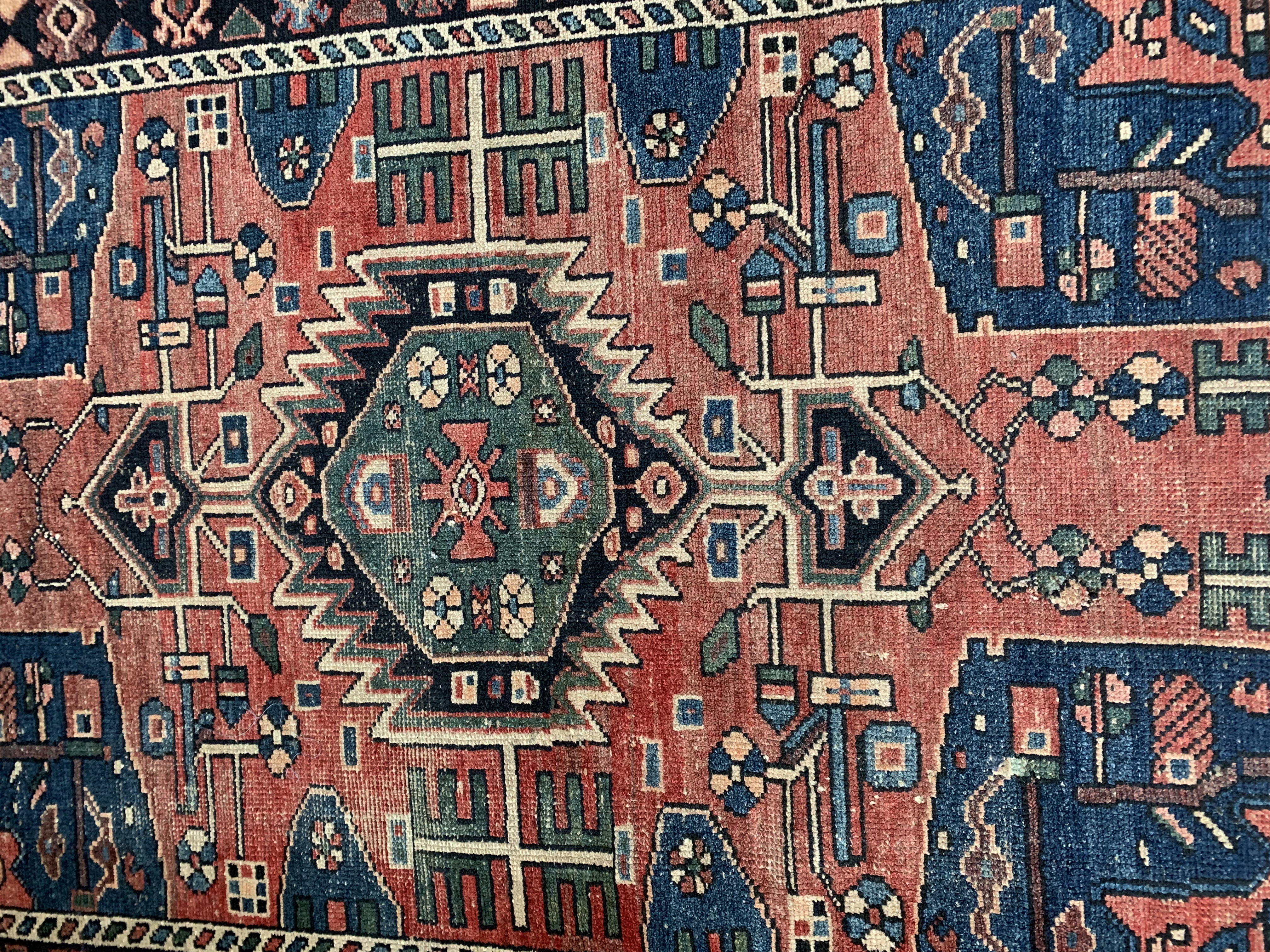 c1920 Antique Persian Turkmen Tribal Carpet - Image 2 of 2