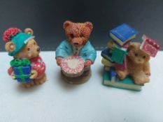 3 x mini ornament bears