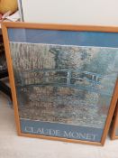 2 x Monet prints in frames