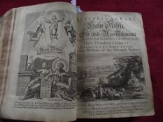 1736 Holy Bible - 132 pages of Engravings - John Sturt + Maps ""Sacred Geography""