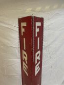 Antique metal stage ‘fire alarm’ sign from New Theatre, Oxford, c1957.